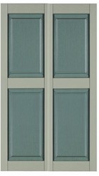 19" Two Tone Raised Panel Double Wide Vinyl Shutters