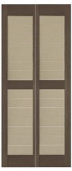 23 7/8" Two Tone Closed Shaker Panel Double Wide Vinyl Shutters