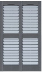 27 1/2" Two Tone Open Louvered Double Wide Vinyl Shutters